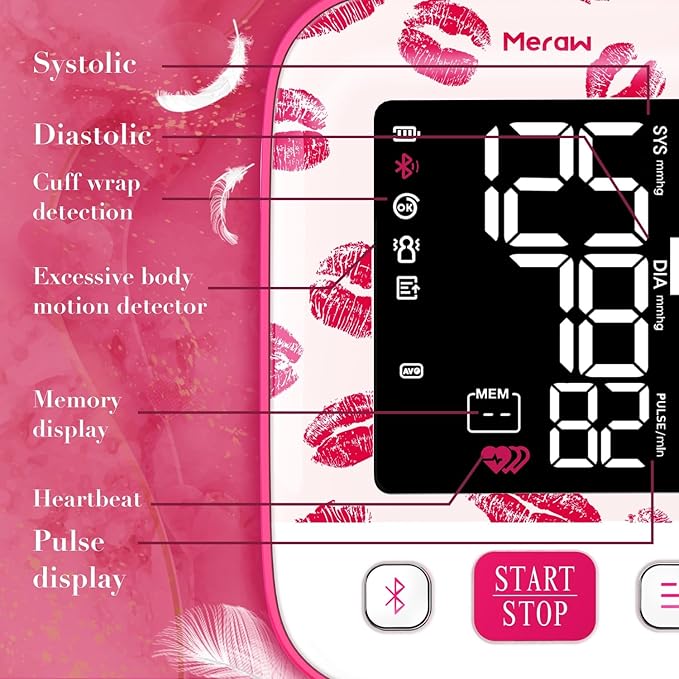 Meraw Blood Pressure Monitor Home Use, Blood Pressure Cuff Digital Arm