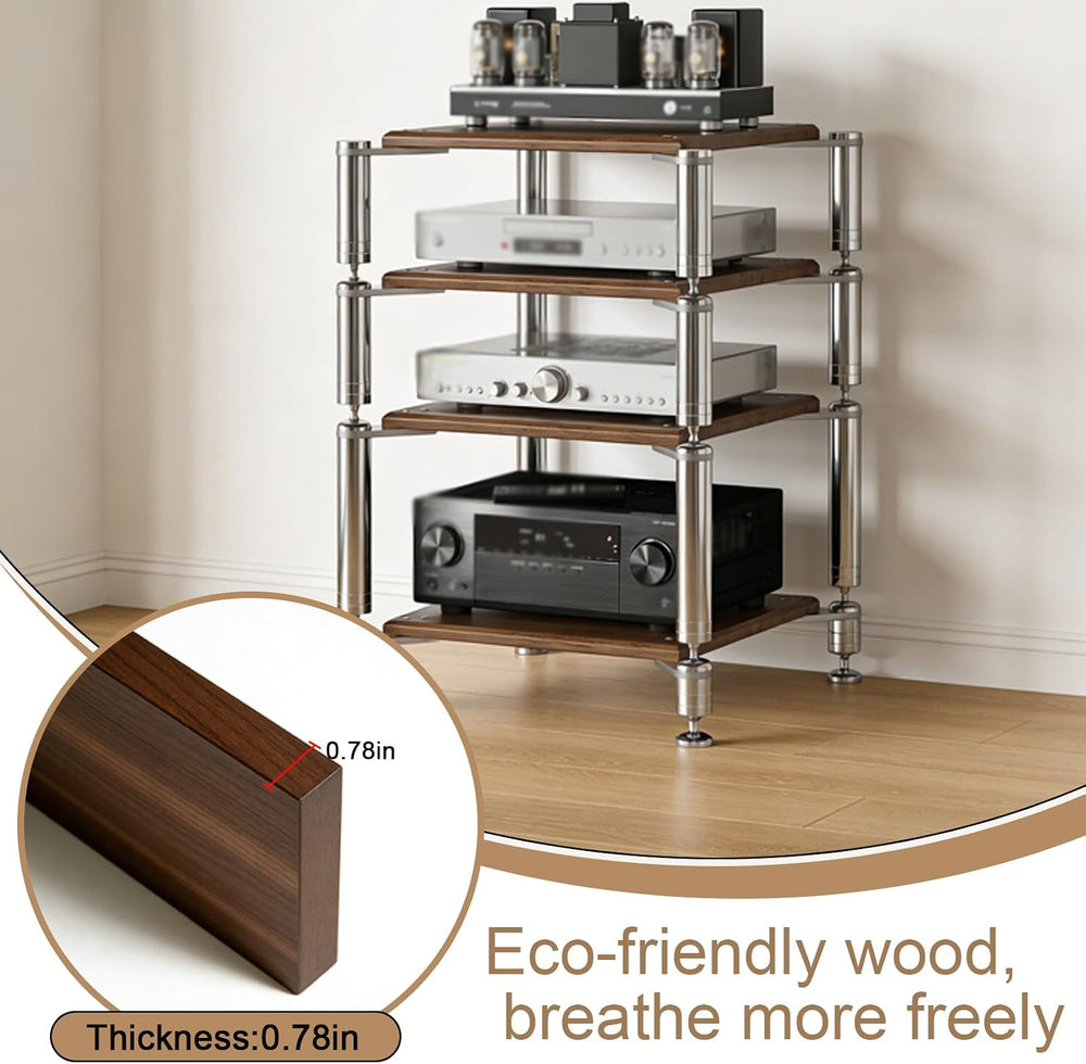 Heavy Duty AV Media Stand, AV Component Stand with Stainless Steel Bracket, S...
