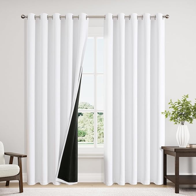 ChrisDowa 100% Blackout Curtains 84 inch Long