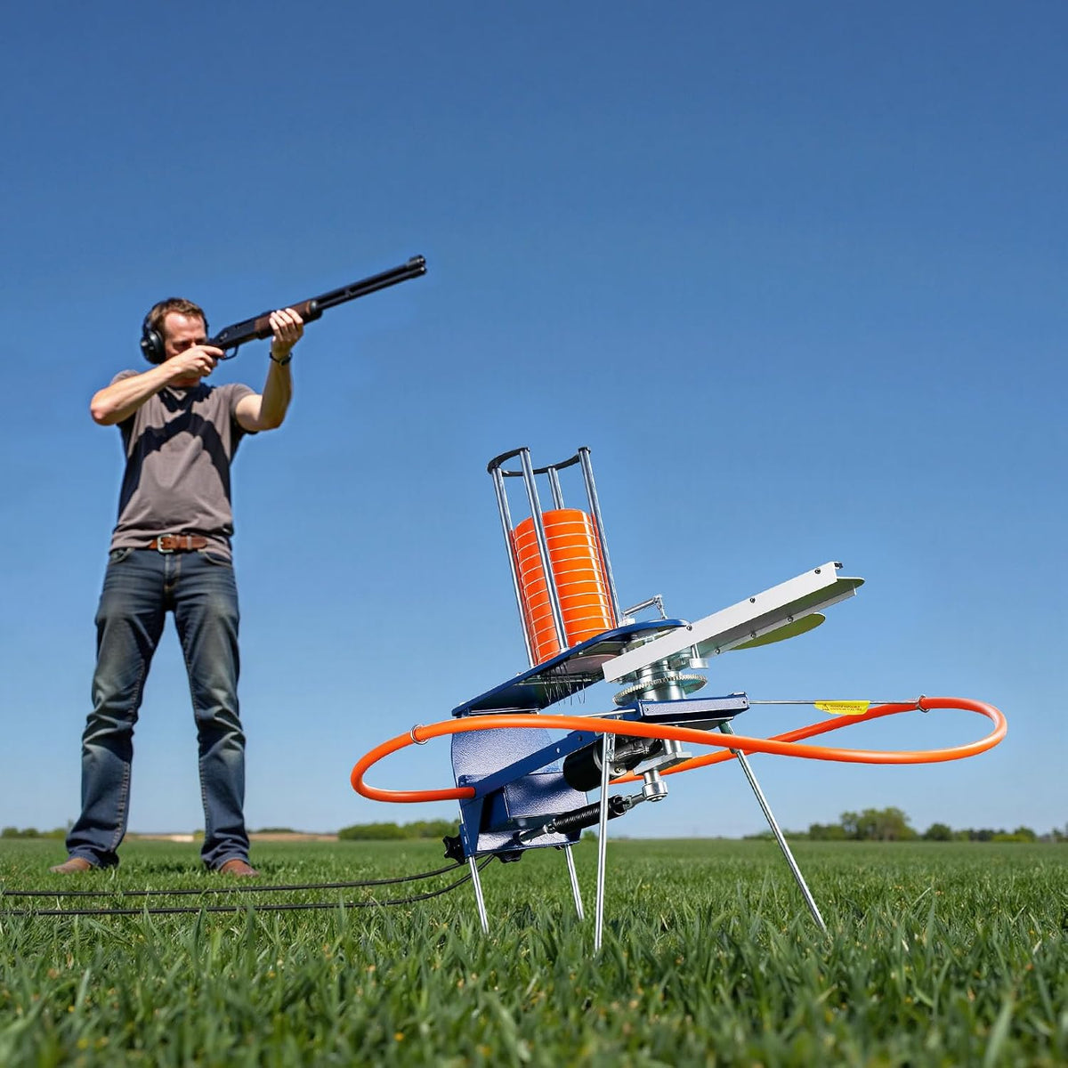VEVOR Clay Pigeon Thrower, Automatic Skeet and Trap Launcher with Adjustable Angle & Foot Pedal for Clays Throwing Shooting Sports