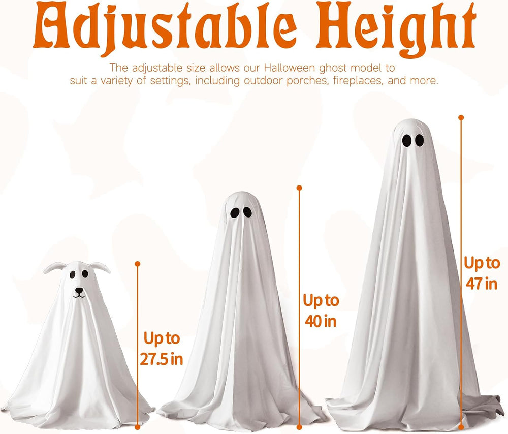 Halloween Decorations Outdoor - 3 Pack Lighted Spooky Ghost Decorations