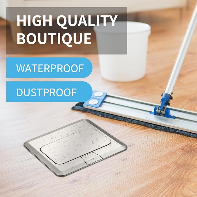 Vagueior Recessed Floor Electrical Outlet Kit, Waterproof Electrical Outlet