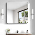 Silver Bathroom Mirror, 30 x 30 Inch Silver Square Mirror, Metal Framed