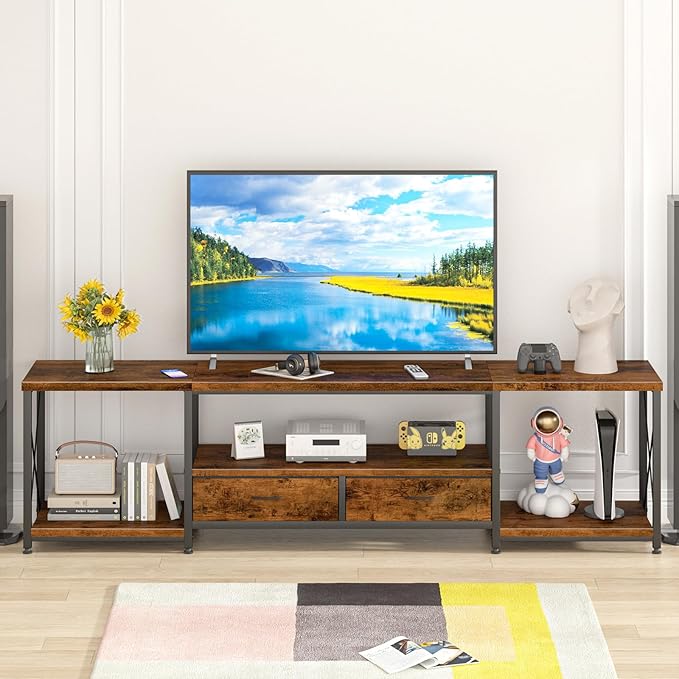 GYIIYUO TV Stand with Fabric Drawer