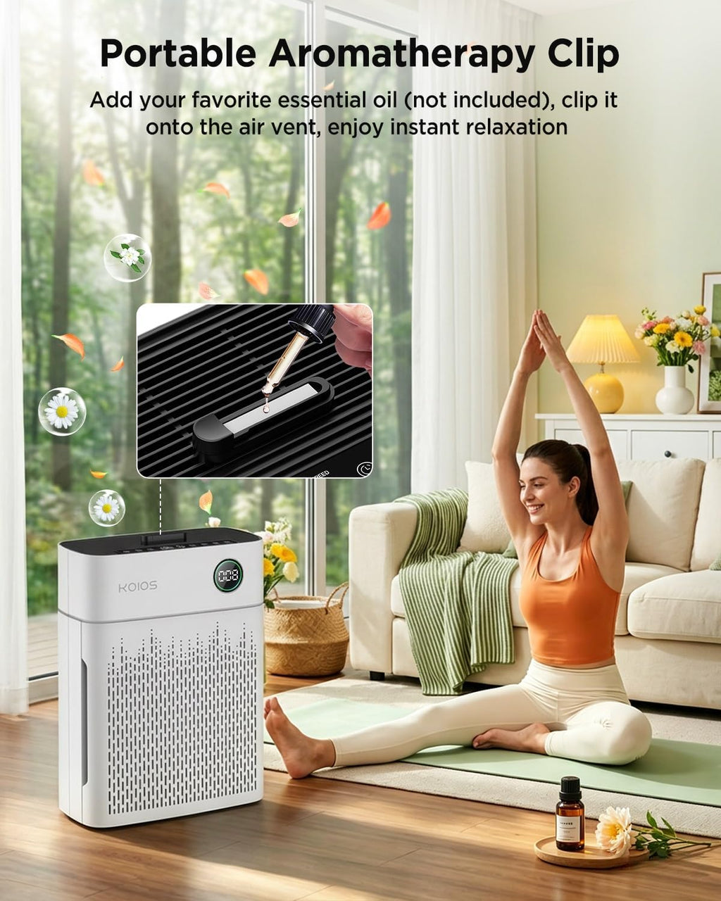 KOIOS H13 True HEPA Air Purifier for Home Bedroom 2500 sq ft, Carbon Filter