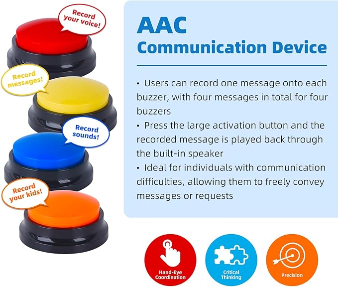 4 Pack Portable AAC Communication Devices