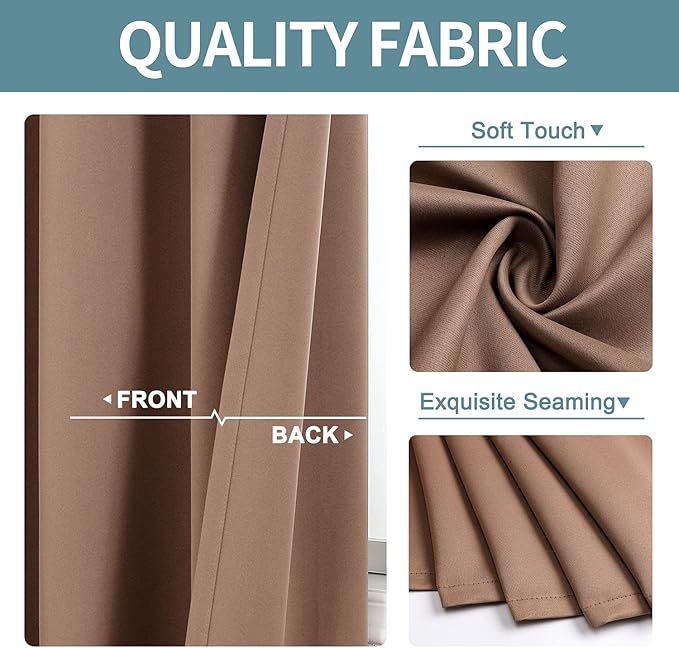 ChrisDowa Room Darkening Curtains 80 Inches Long 2 Panels Set