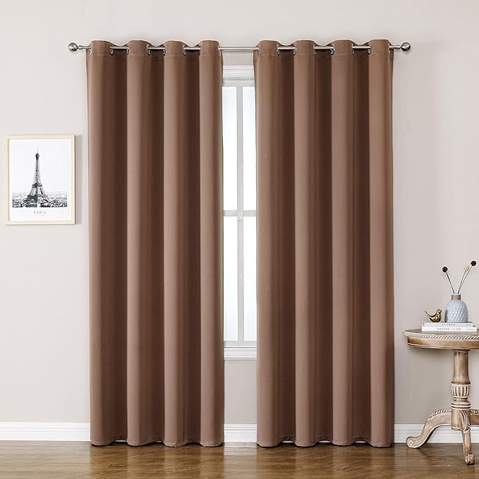 ChrisDowa Room Darkening Curtains 90 Inches Long 2 Panels Set