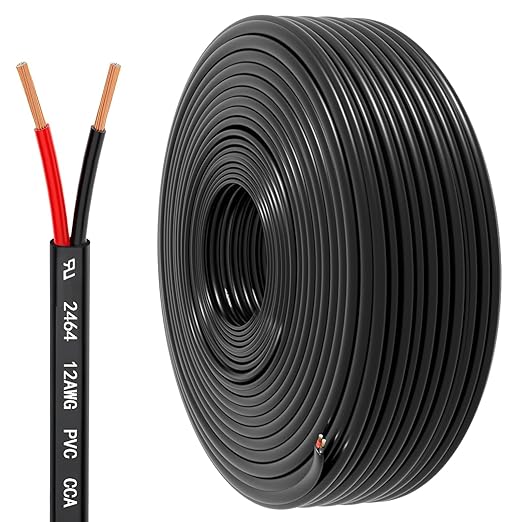 12 Gauge Wire 2 Conductor Electrical Wire, 12 AWG 3.3mm² Wire PVC Cord