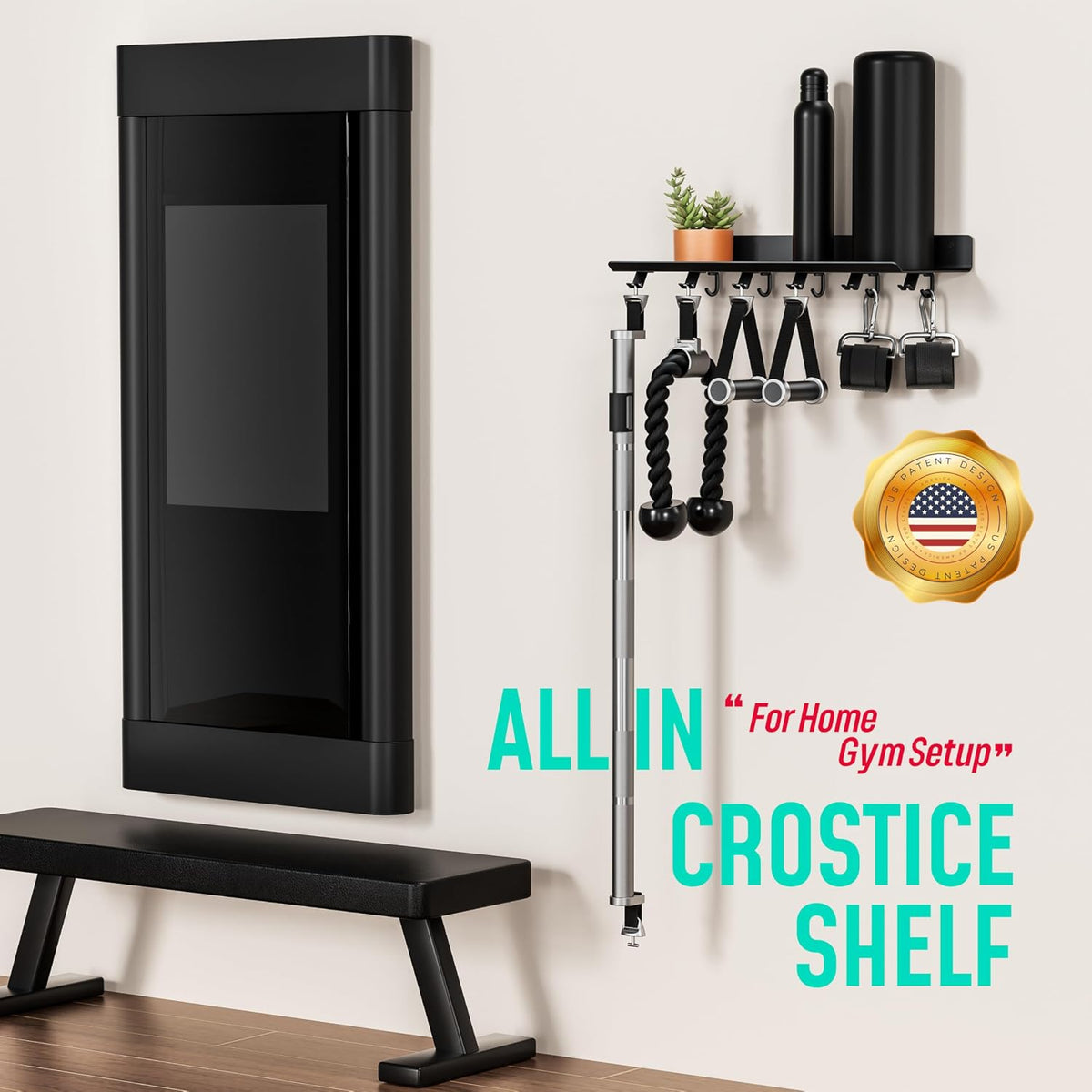 1-tier floating shelf compatible with tonal 1 &, close-up detail
