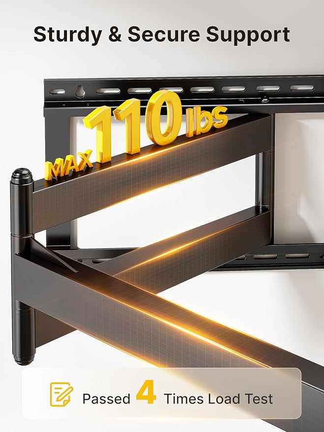 monTEK Long Arm TV Wall Mount for Most 43-80 Inch TVs, 42 Inch Long Extension
