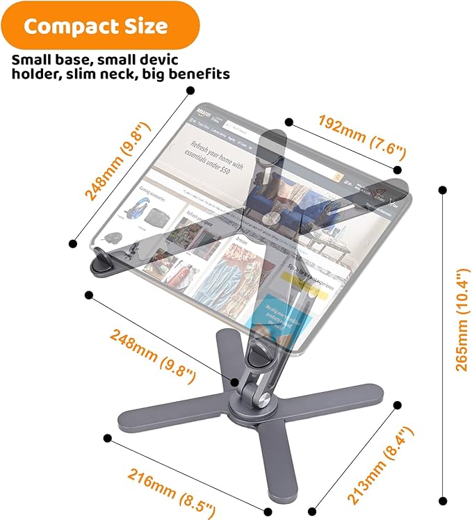 Laptop Stand with 360 Rotating Base, Computer Notebook Laptop Riser Metal Holder