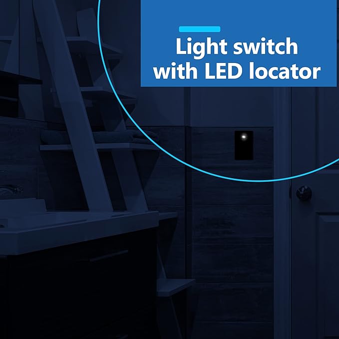 LIDER Minimalist Design Matte Finish Lighted Decorator Switch, Frameless Paddle (10-Pack)