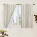 LAMIT Natural 100% Blackout Linen Curtains, 54 Inches Linen Textured Thermal