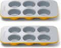 Caraway Nonstick Ceramic 6 Cup Muffin Pan Duo – Non-Toxic, PTFE & PFOA Free –
