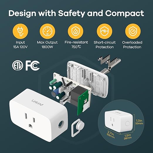 Linkind Matter Smart Plug, Smart Home Smart Outlet Timer, Work