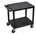 Luxor 26" H Black 2 Shelf A/V Multipurpose Utility Cart