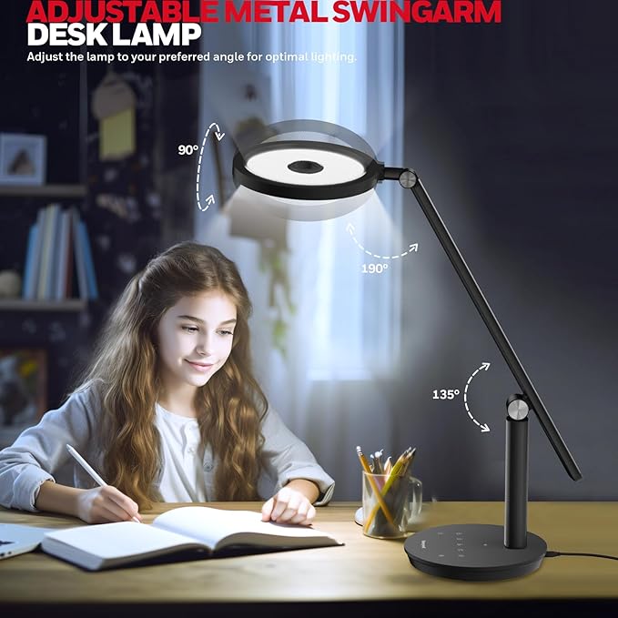 Honeywell Desk Lamp for Home Office, H6 Sunturalux™ Eye-Caring Led Desk Light