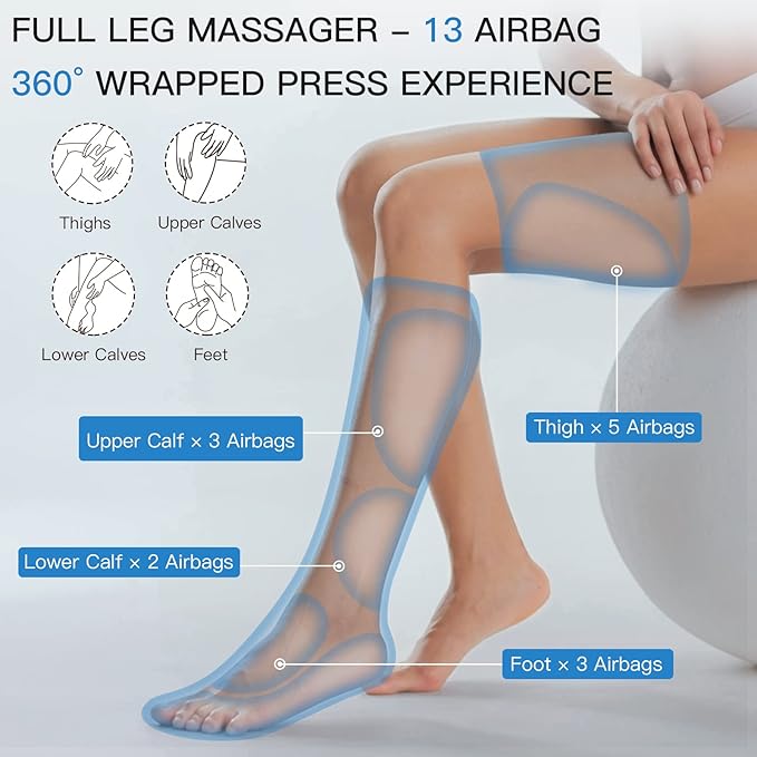 CINCOM Leg Massager with Heat and Compression, Air Compression Leg Massager