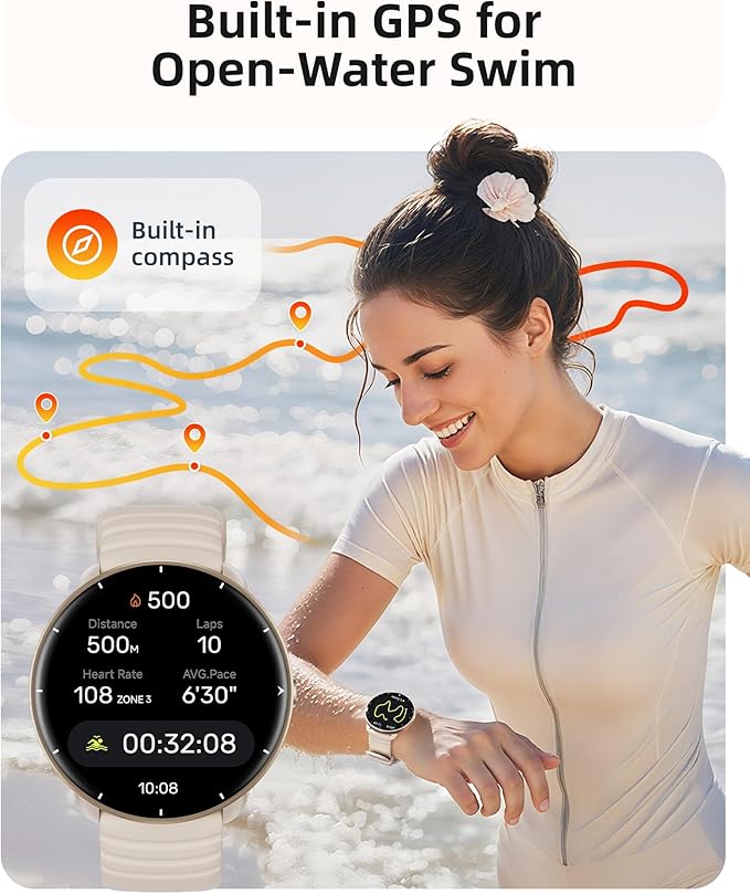Parsonver Smart Watch for Swimming, 5ATM Waterproof Watch for Pool & Open Water