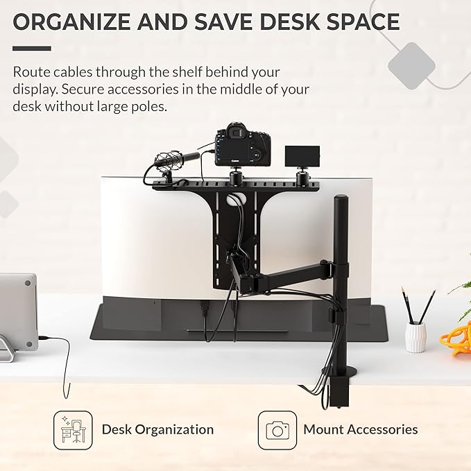 HumanCentric DSLR Monitor Mount Large, Desk Camera Mounting, Light Webcam