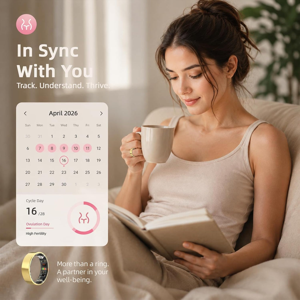 smart ring health ring fitness tracker with 24/7, side view