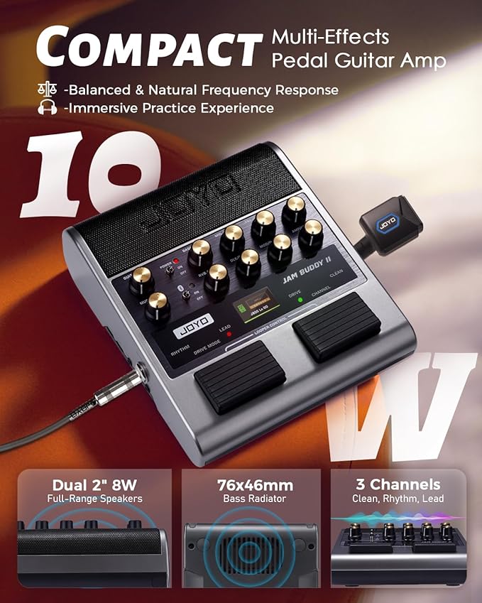 JOYO 10W Electric Guitar Combo Amp Multi-Effects Pedal Portable Amplifier