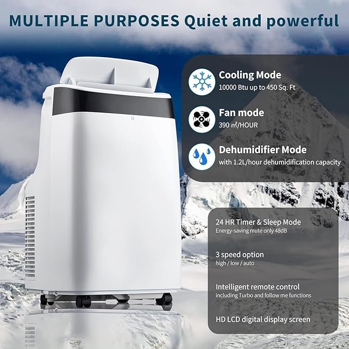 Portable Air Conditioners 10000 BTU, Remote Control AC
