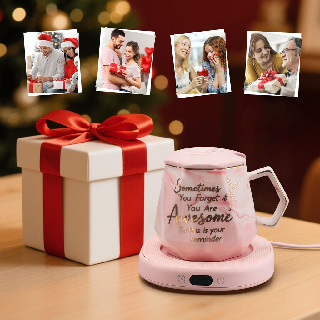 Coffee Mug Warmer Set Smart Electric Heated Cup Beverage Tea Candle Plate