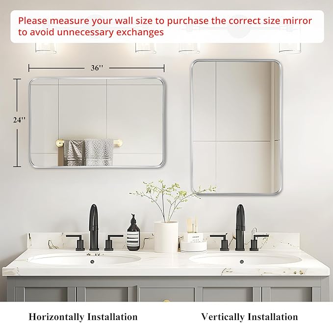 Fabuday Bathroom Wall Mirror Rectangle