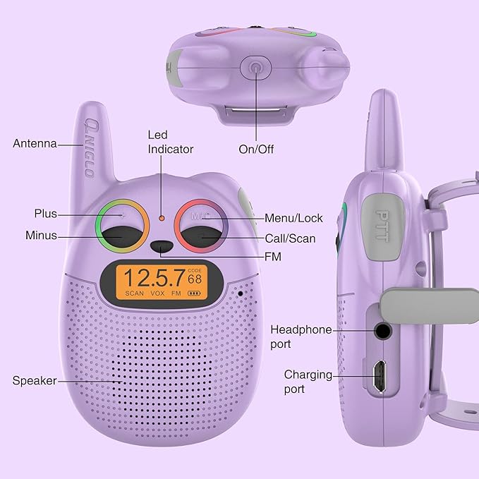 Qniglo Kids Walkie Talkies Rechargeable, Gifts