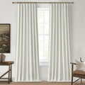 Pleated Beige Curtains 95 Inches Long 2 Panels Burg, Energy Efficient