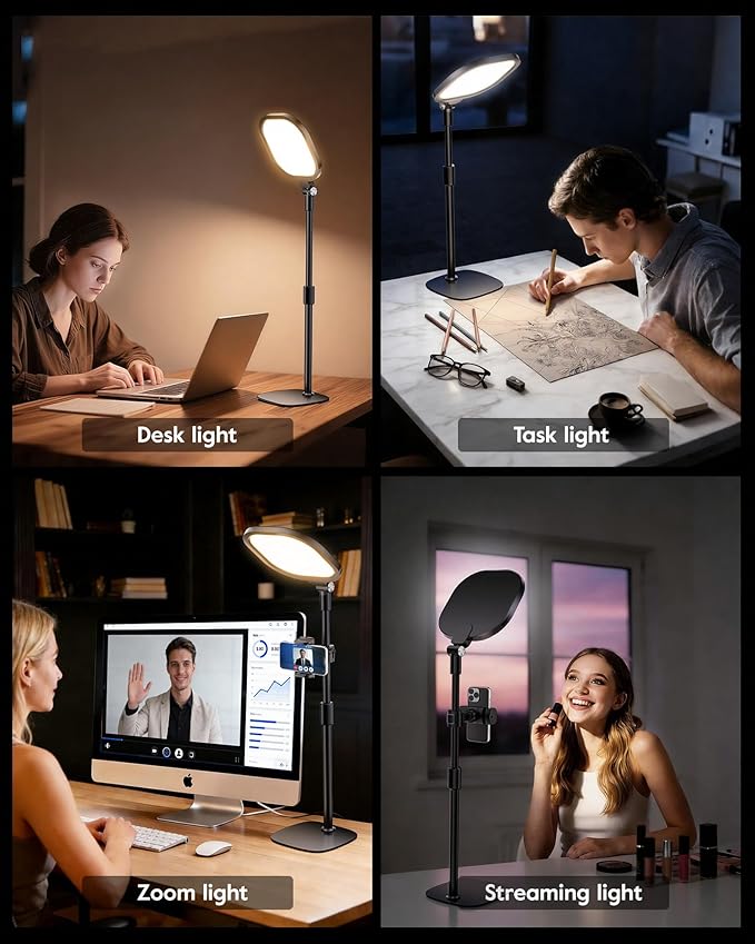 Video Conference Lighting for Zoom Meeting, Ring Light for Desk