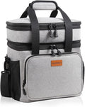 Double Decker XLarge Lunch Box, Insulated Heavy Duty Lunch Bag Waterproof