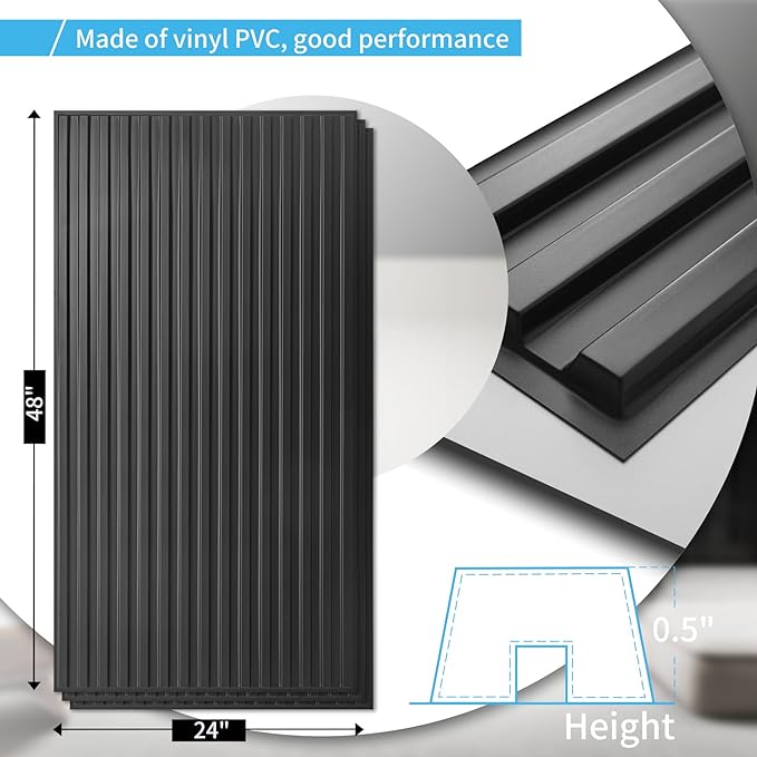 Art3d 6-Pack Slat Design 3D Wall Panels