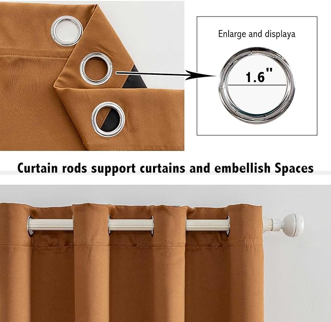 Anytime 100% Blackout Curtain 2 Panels Set, Thermal Insulated Window Drapes