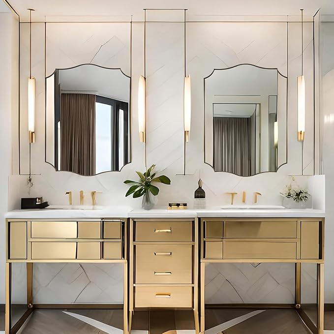 ANDY STAR Bathroom Vanity Mirror, 24x36 Irregular Wall Mirror, Asymmetrical