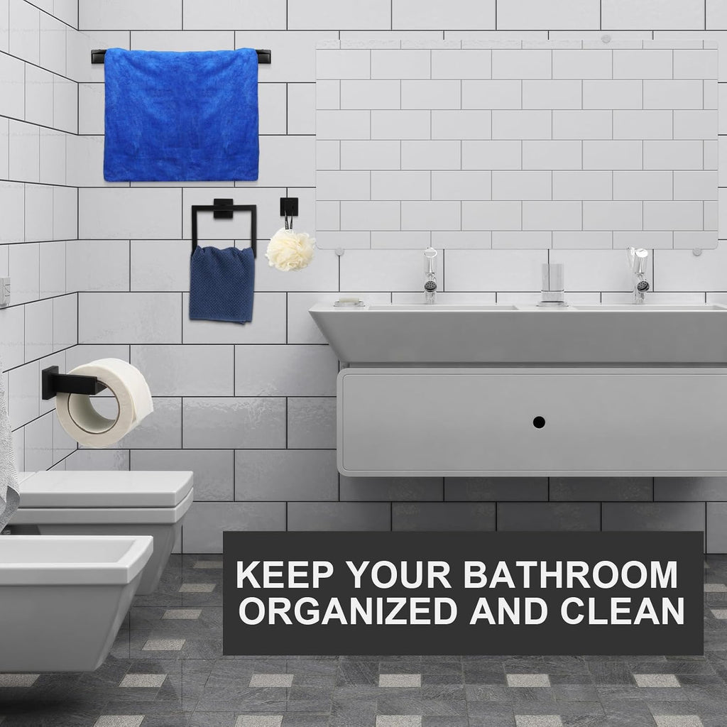 black bathroom hardware accessories bath towel bar set, package contents