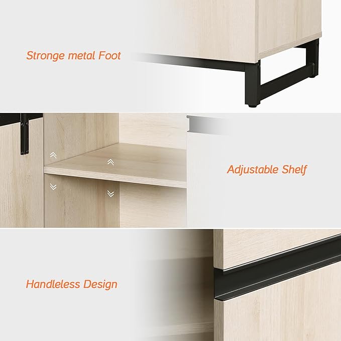 WAMPAT Modern TV Stand for TVs Up to 110 Inch, 3 in 1 Wood Entertainment Center