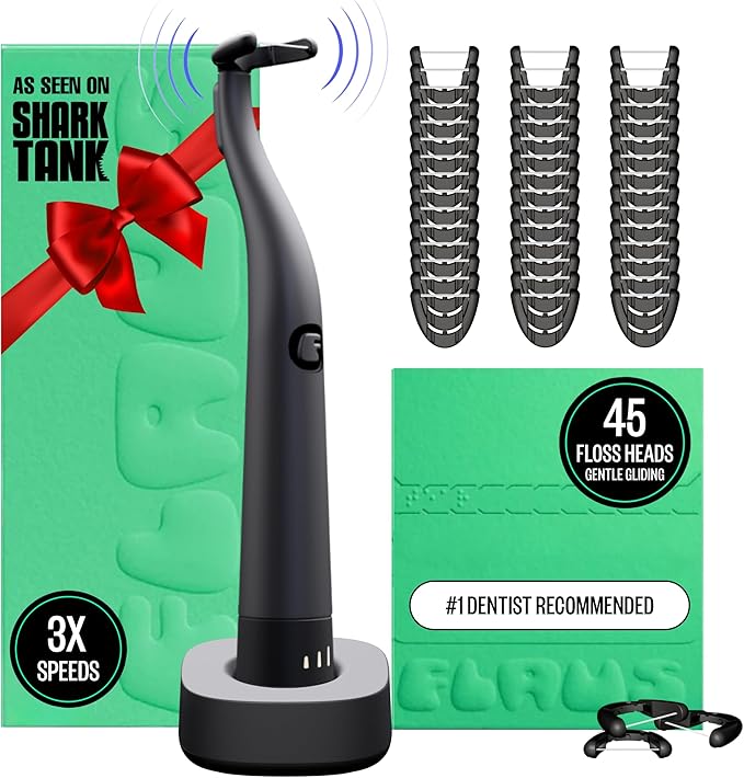 FLAUS Electric Flosser 3 Speeds + 45 Refill Heads Water Flosser Alternative