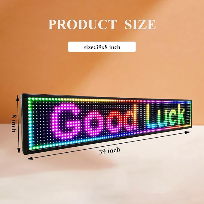 P6 Outdoor Full Color 40 x 18 inches Led Sign WIFI And USB Programmable Led Sign