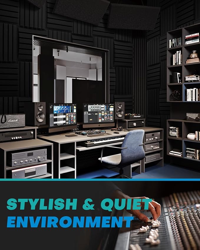24Packs Curved Sound Proof Foam Panels
