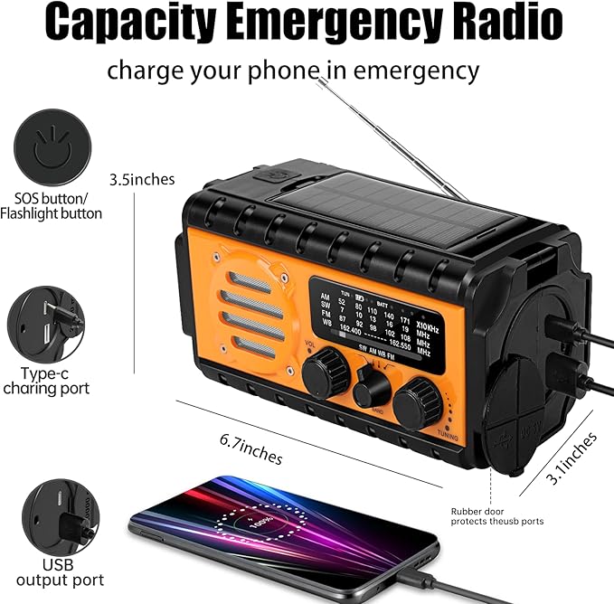 QAUYYW 74000mWh Emergency Radio