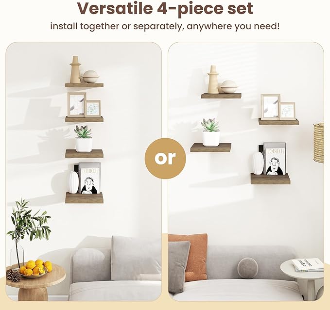 Fun Memories Square Floating Shelves (Set of 4)