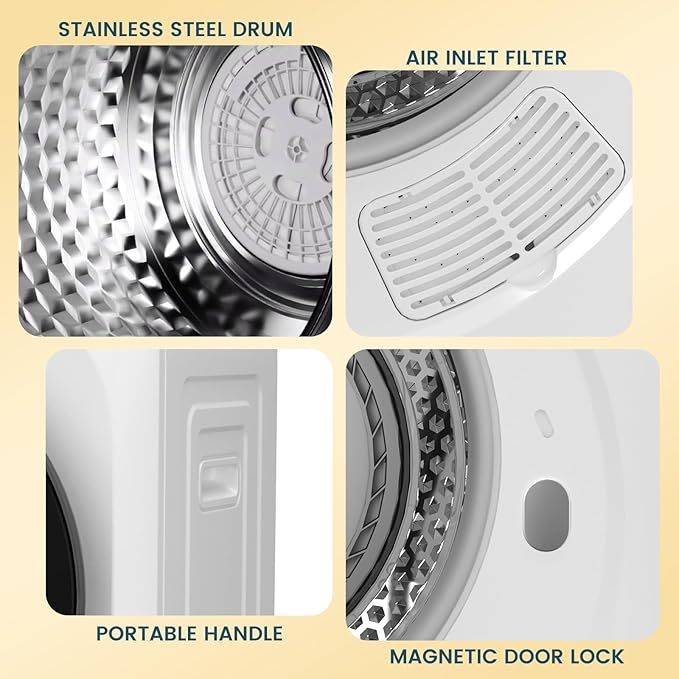Zynkez 12Lbs Portable Clothes Dryer, 120V 850W Electric Compact Laundry Dryer