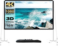 Projector Screen and Stand 100 Inch Portable Outdoor Projection Screen 16:9 4K