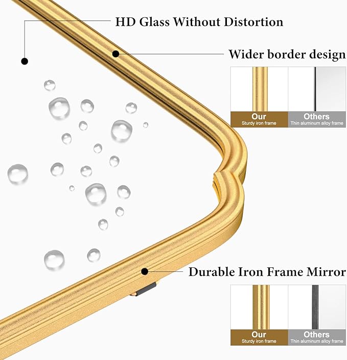18X24 Inch Gold Mirror for Wall