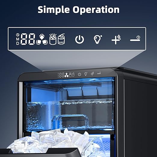 Antarctic Star Crescent Ice Maker, Slow-Melting Countertop Ice Maker, 27 Lbs/24H
