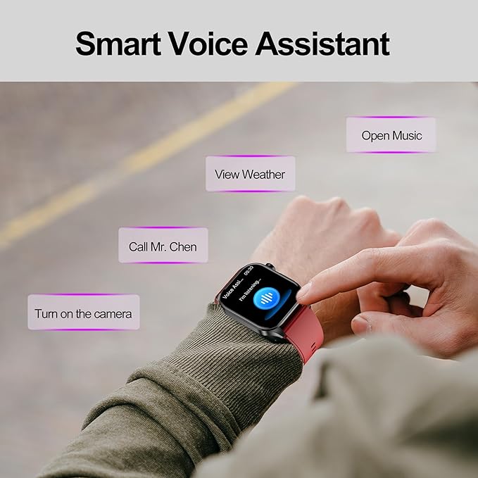 Smart Watch for Men Women, 2.04" AMOLED Color Screen, 24/7 Heart Rate, Blood