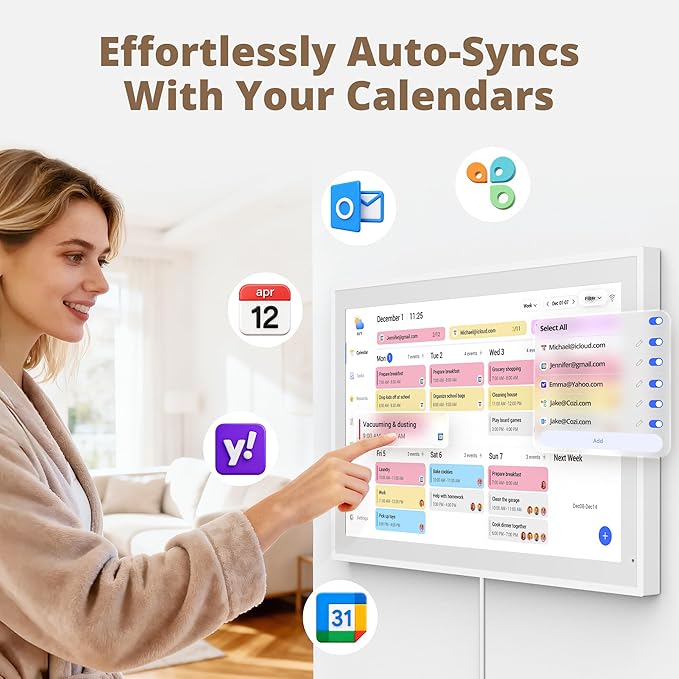 Dragon Touch 21.5 inch Digital Calendar Chore Chart – Interactive Touchscreen